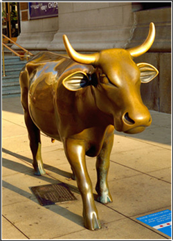 街頭銅牛雕塑 街頭銅牛雕塑