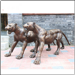 1.75米銅豹子一對 1.75米銅豹子一對