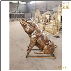 公園景觀銅豬雕塑 公園景觀銅豬雕塑