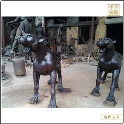 金錢(qián)豹室外擺件鑄造