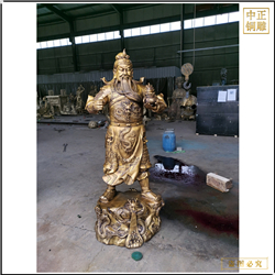 黃銅色關(guān)公雕塑 黃銅色關(guān)公雕塑