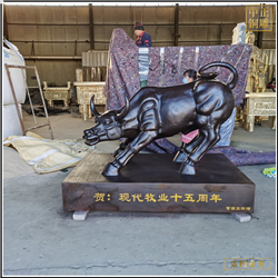 銅牛雕塑擺件定做 